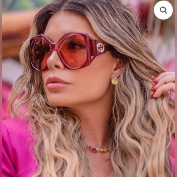 Gucci Sunglasses Pink Geometric Translucent Oversized GG0875S 003 62-16-120 - Picture 1 of 16